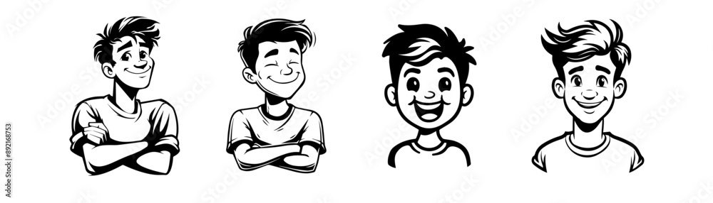 Obraz premium silhouette of happy boy expression character