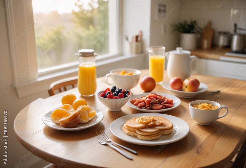 breakfast with orange juice breakfast with orange juice