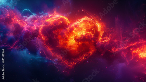 Un arrière-plan artistique de feu et de flammes rouges et orange, avec une texture brûlante et de la fumée, crée un effet ardent et énergétique en mouvement.