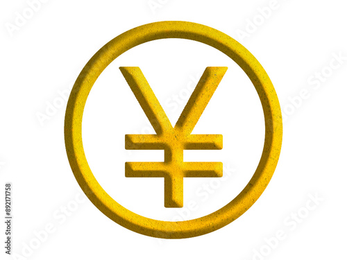 yen and yuan sign icon, Japanese and chines currency symbol design with gold motive