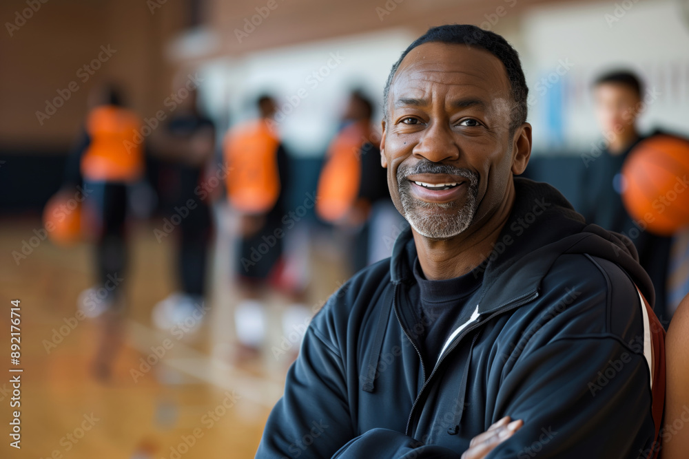 A Basketball Coach's Radiant Smile Illuminates the Court