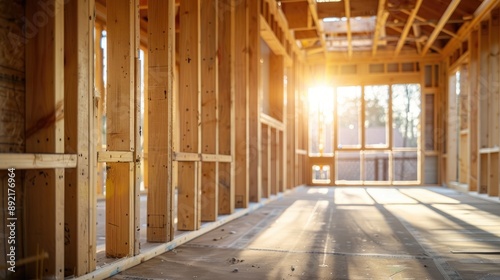 Construction of a New House Frame with Space for Text