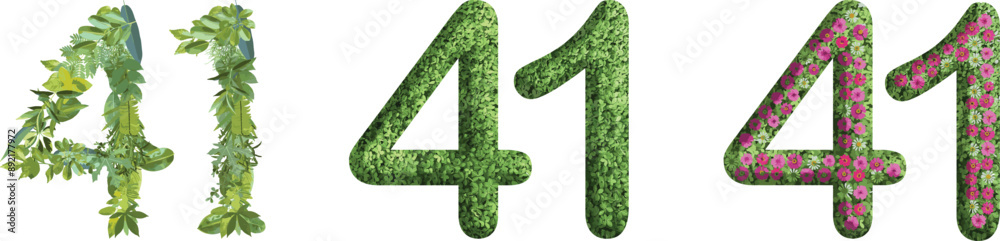 41, design made from green grass, leaves and flower, .suitable for birthday, anniversary and memorial day templates, go green concept 41, design made from green grass, leaves and flower, .suitable for birthday, anniversary and memorial day templates, go green concept