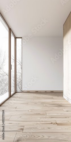 Wallpaper Mural Residential empty room interiors with no furniture, natural lighting and ample copy space. Mockup interiors conceptual image. Torontodigital.ca