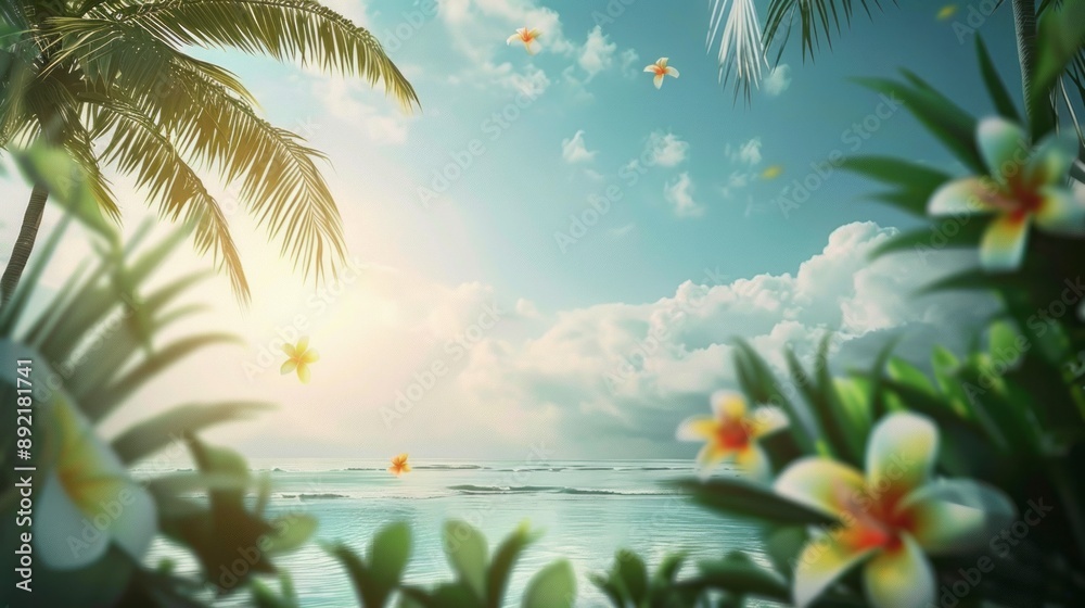 Fototapeta premium beach background concept with copy space