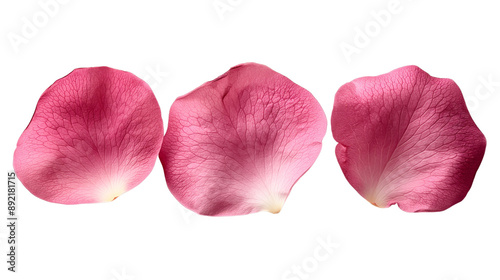 collection of pink rose petals on transparent background.