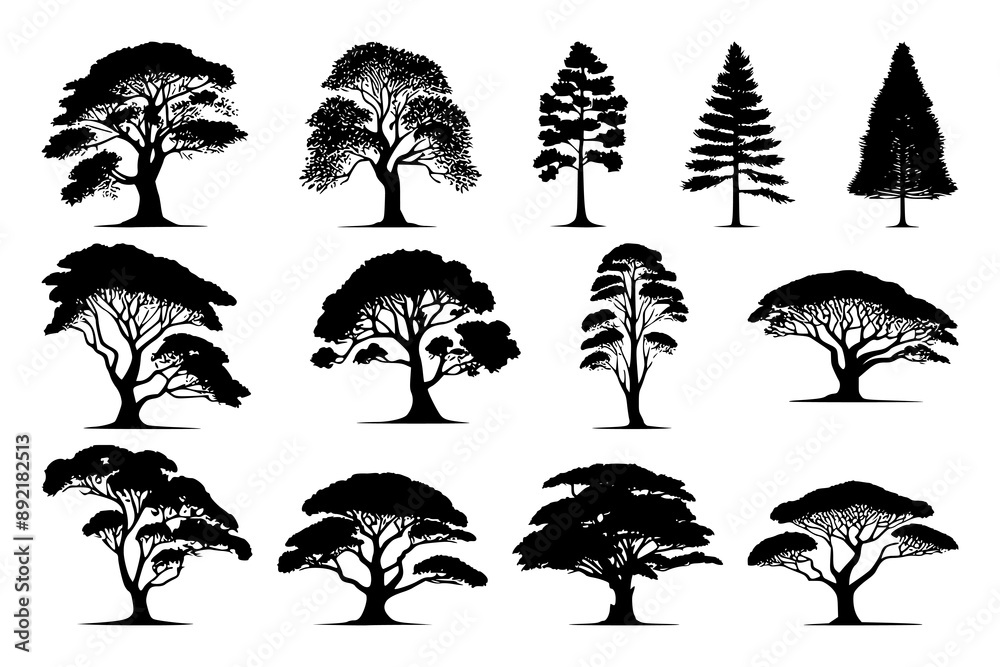 Simple yet elegant tree silhouette vector. Perfect for nature and ...