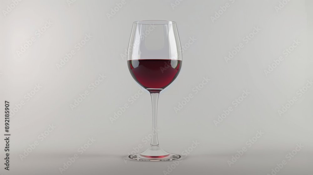 Elegant Glass of Red Wine on White Background Elegant Glass of Red Wine on White Background