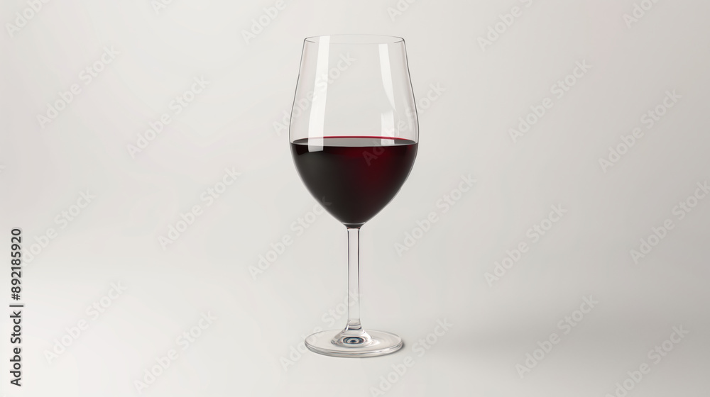 Elegant Glass of Red Wine on White Background Elegant Glass of Red Wine on White Background