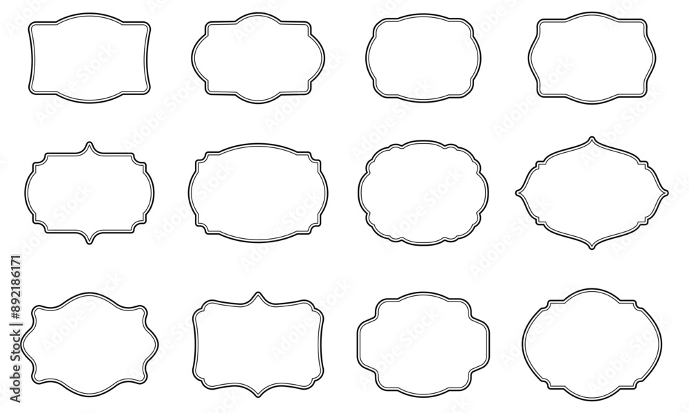 Fototapeta premium Set of blank retro vintage badges clipart bundle