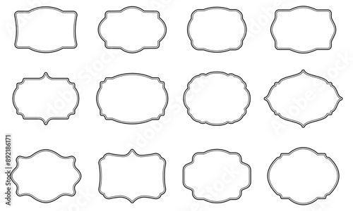 Set of blank retro vintage badges clipart bundle
