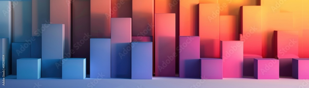 Studiolit stacked bar chart, varied hues, shadow effects, realistic style Studiolit stacked bar chart, varied hues, shadow effects, realistic style
