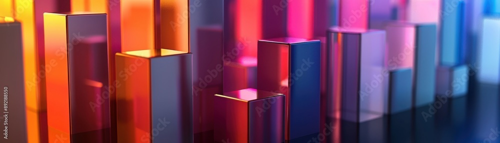 Stacked bar chart, varied hues, shadow effects, realistic, studio lighting Stacked bar chart, varied hues, shadow effects, realistic, studio lighting
