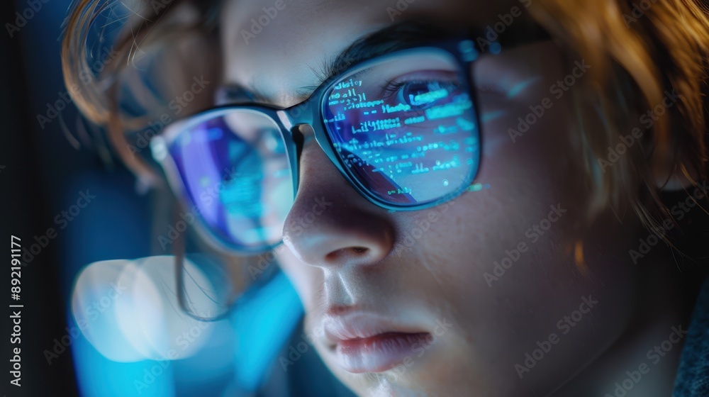 The reflection in glasses