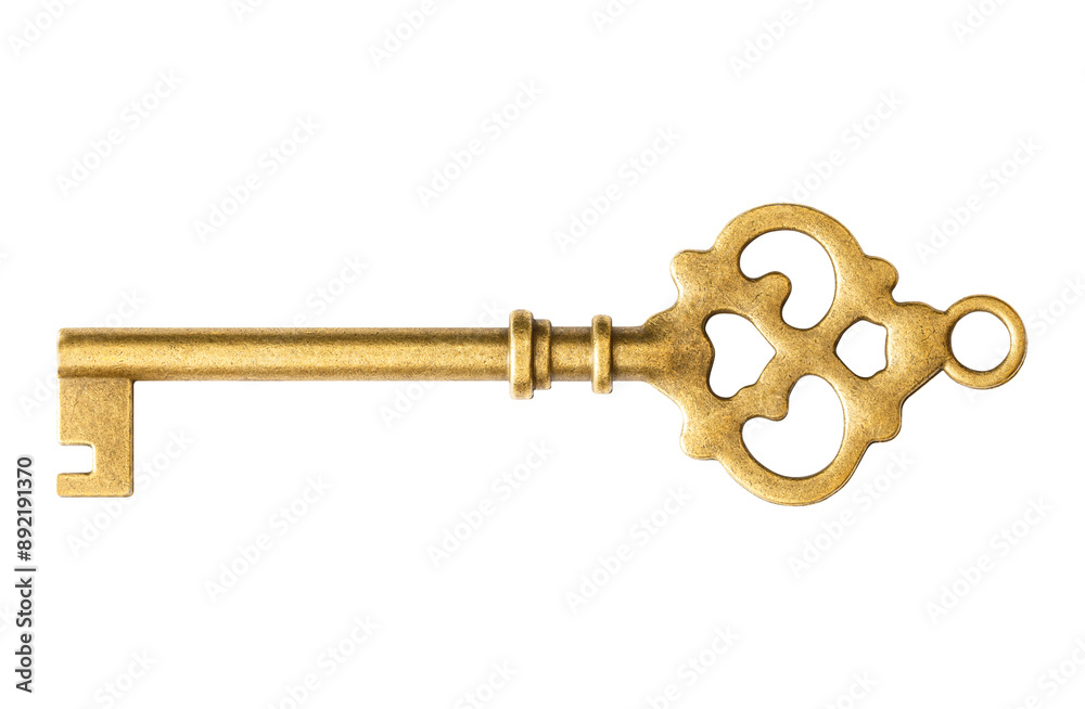 Old key isolated on white background with clipping path Old key isolated on white background with clipping path