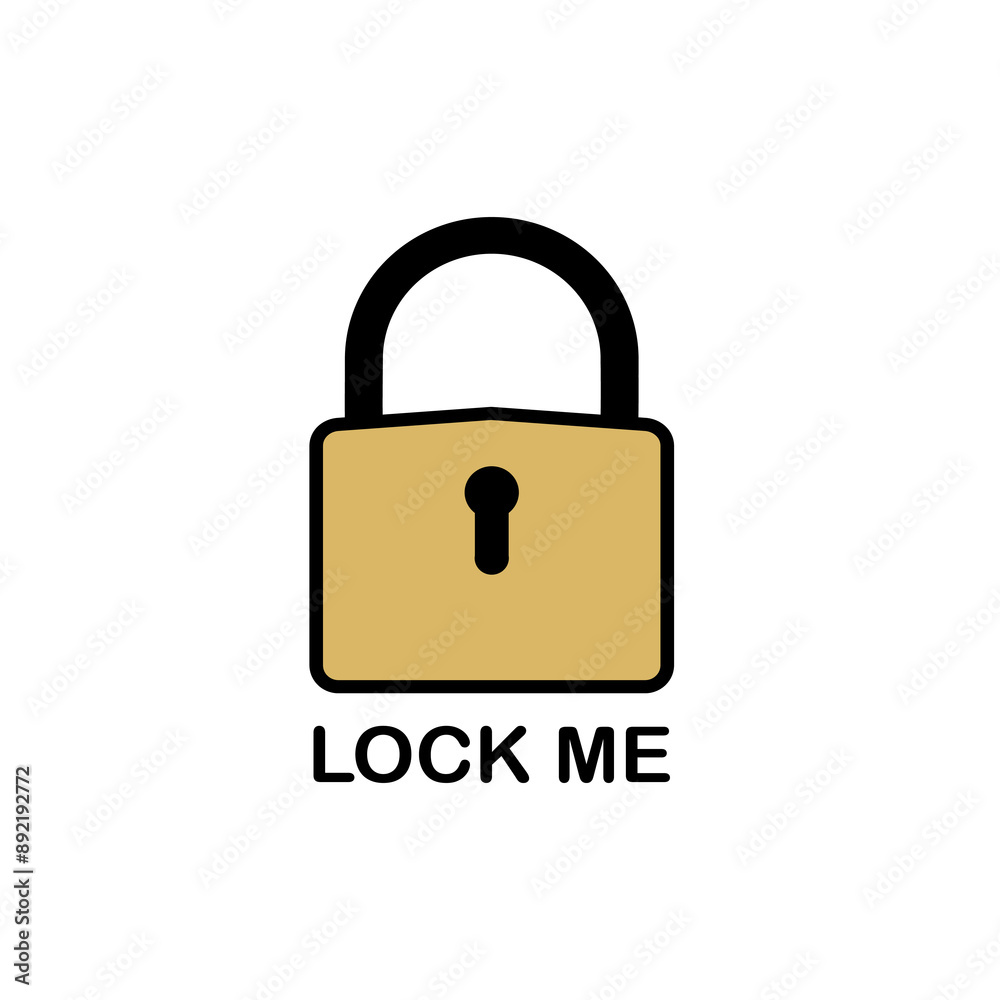 vector image of a gold padlock for warning security system and logos vector image of a gold padlock for warning security system and logos