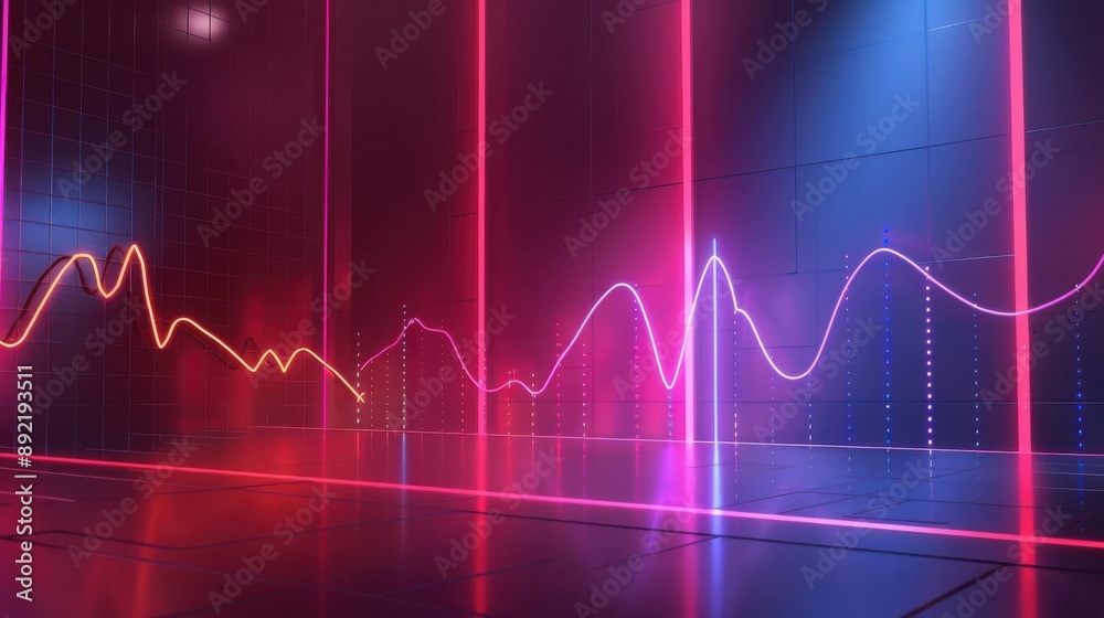 Studio lighting on animated line chart, dynamic effects, sleek design, realistic Studio lighting on animated line chart, dynamic effects, sleek design, realistic