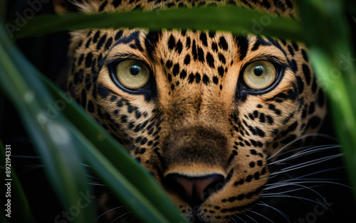 Close-Up of the Eye and Spots on an African Leopard's Face