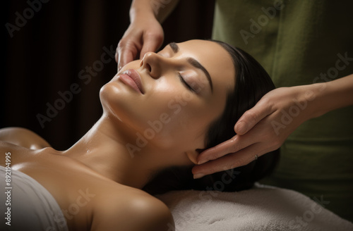 Woman Relaxing on Her Back in a Spa