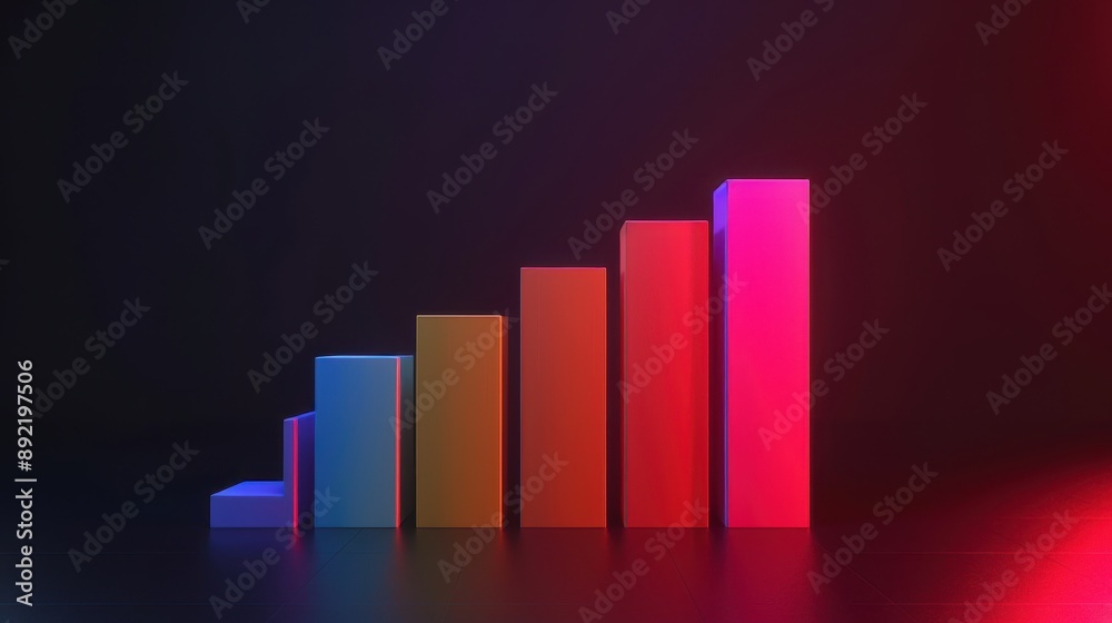 Gradient fills on horizontal bar chart, simple labels, realistic, studio lighting Gradient fills on horizontal bar chart, simple labels, realistic, studio lighting