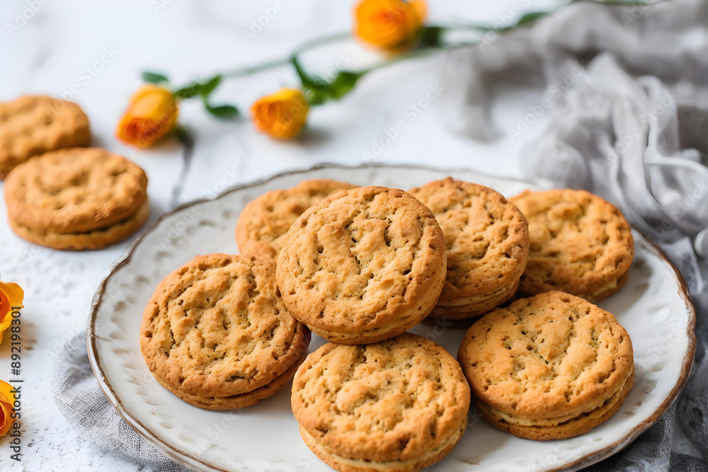 Italian rosemary biscuits. Organic crispy snacks concept. Flat lay. Italian rosemary biscuits. Organic crispy snacks concept. Flat lay.