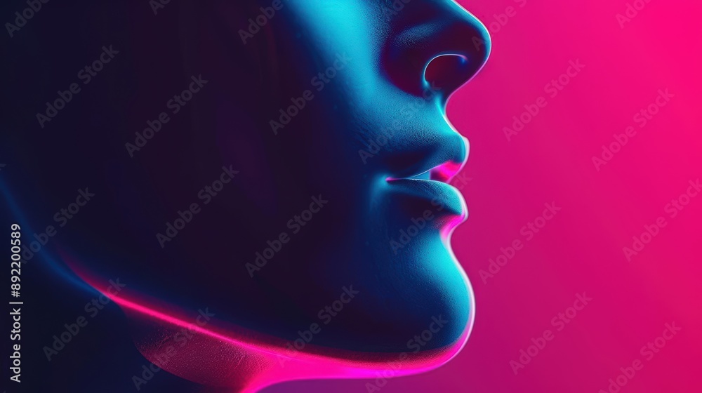 A Close-up Shot of a Futuristic profiles with abstract cyber elements A Close-up Shot of a Futuristic profiles with abstract cyber elements