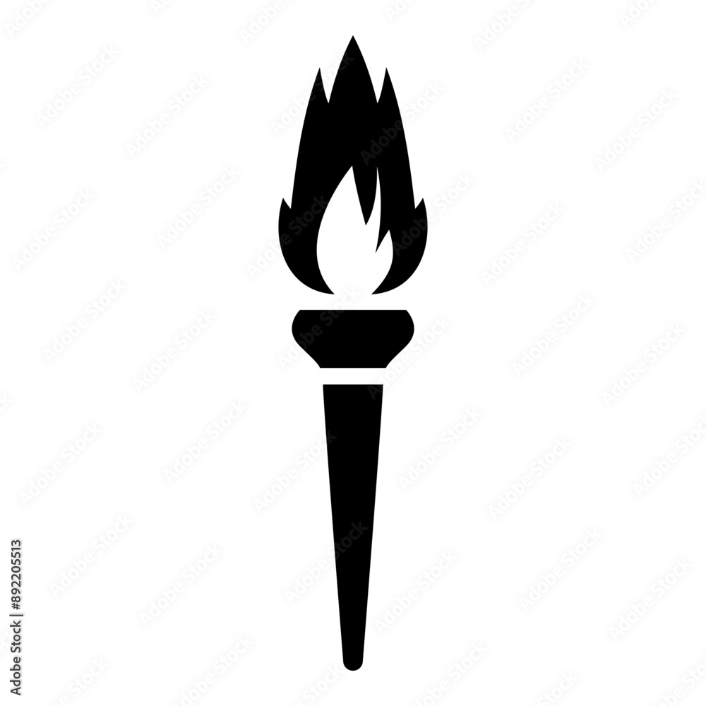 Torch icon isolated on white background Torch icon isolated on white background