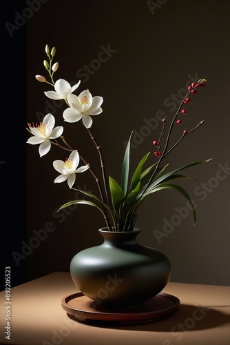 So elegant flower decor ideas, stylish ikebana Japanese flowers arrangements ideas, vertical composition