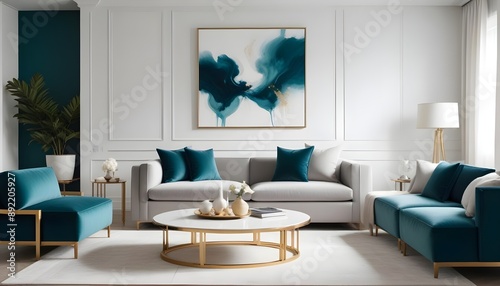 Photo interior modern design room 3d illustration