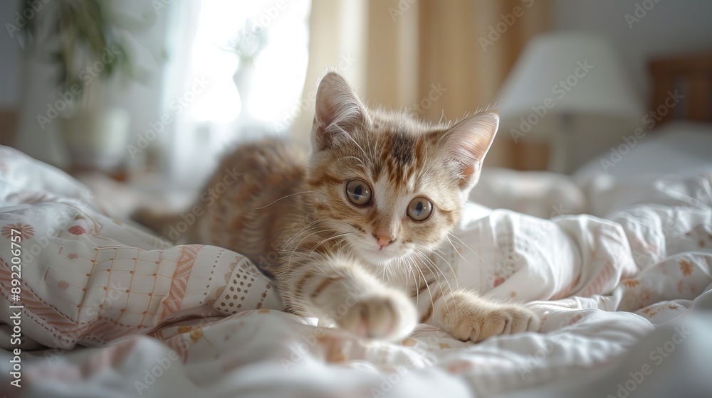 cute cat in bed room cute cat in bed room
