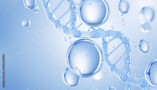 Hyaluronic Acid Molecules Collagen, Helix of Cosmetica - Skincare, Repair, Moisturiser, Liquid Serum or Toner for Beauty Products, Vitamin, Aloe Vera, Antioxidants, Protection, Minerals, Ascorbic Acid