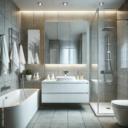 interior of an apartment building - bath room photo