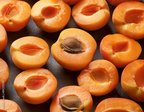 Top view of fresh raw apricot fruits. Prunus armeniaca fruits wallpaper/background photo