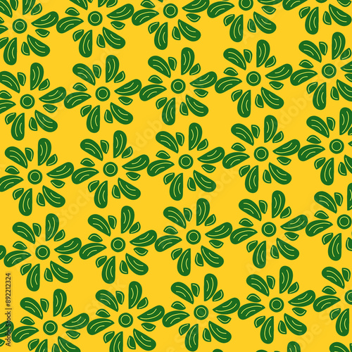 Vibrant Symmetry: A Floral Pattern for Creative Decor. Vintage Flower Pattern Design.