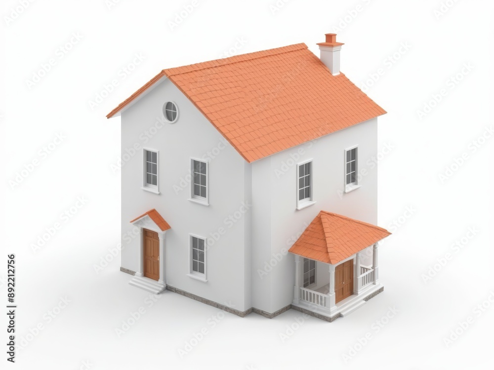 minimalist classic housing isolated on a white background. minimalist classic housing isolated on a white background.