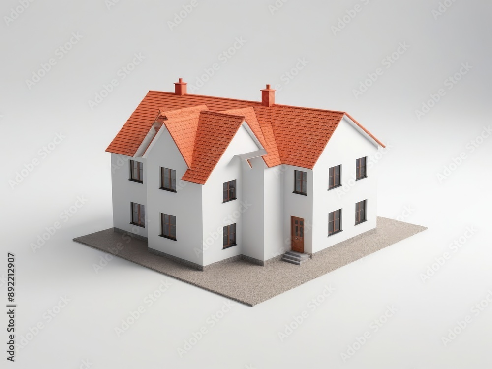 Modern house exterior architecture isolated on white background. Modern house exterior architecture isolated on white background.