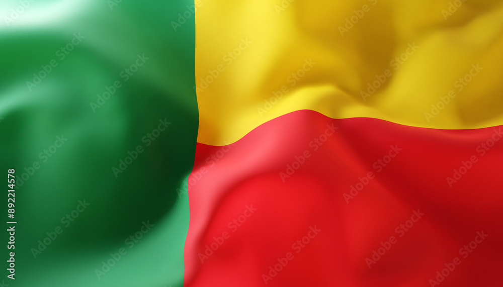 Obraz premium Flag of Benin. Close Up. 3d-rendering