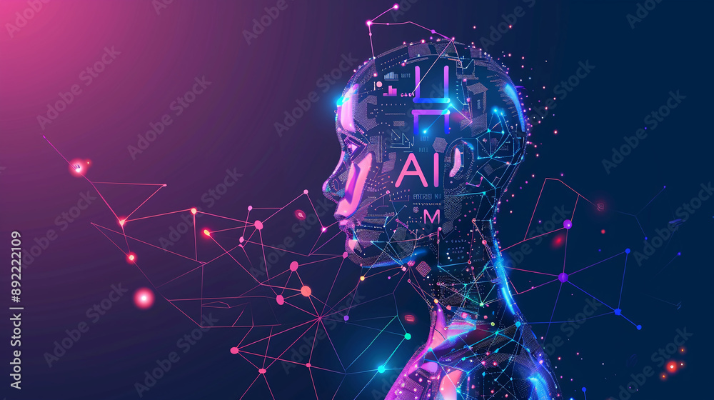 AI Artificial Intelligence technology.AI Assistant support. AI Optimization. Businessman innovation machine learning science network.
