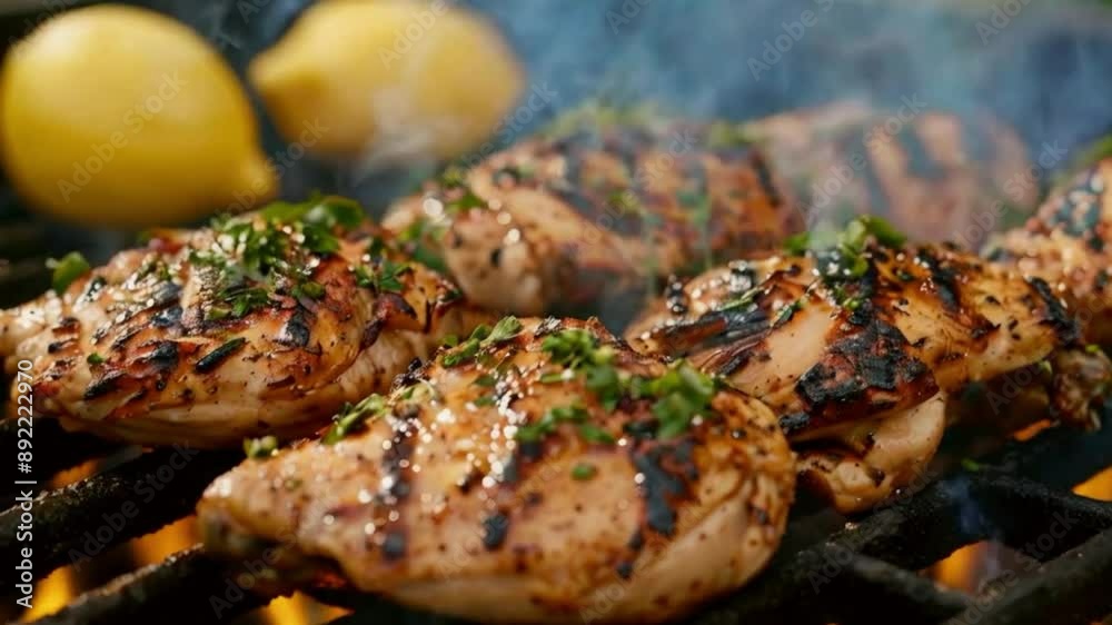 grilled chicken on the grill grilled chicken on the grill