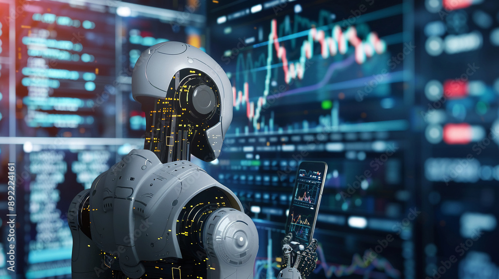 Businessman use AI technology for business management development Businessman use AI technology for business management development