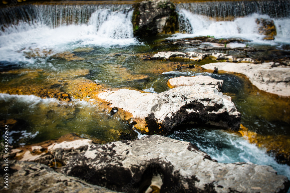 Cascades du Sautadet dans le Gard au pied du village de la Roque sur Cèze Cascades du Sautadet dans le Gard au pied du village de la Roque sur Cèze