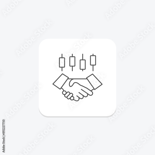 Trade Partnership thinline icon , vector, pixel perfect, illustrator file