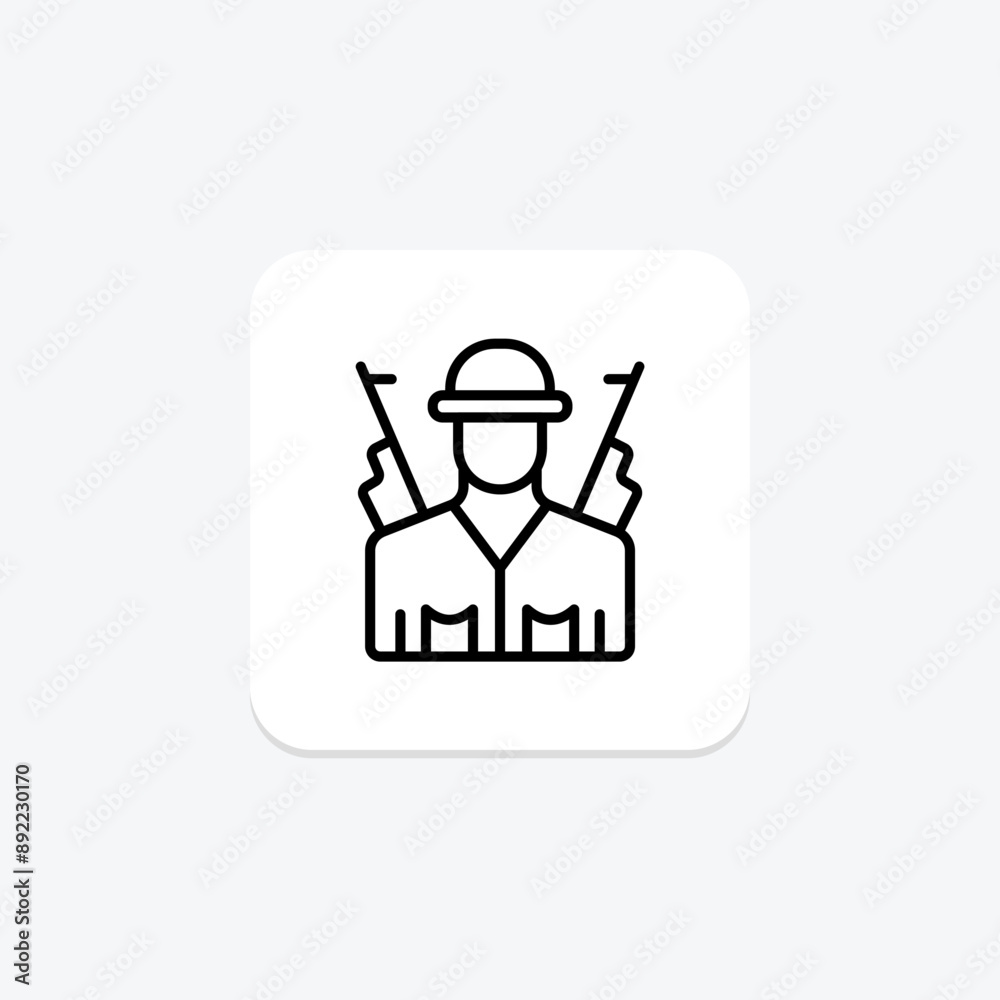 Fototapeta premium Infantry line icon , vector, pixel perfect, illustrator file