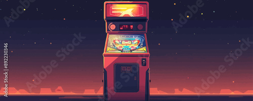 classic pinball machine Vector flat minimalistic isolated illustration