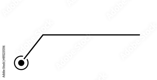 Vector Line Pointer Design - Minimalist Black Information Line, Perfect for Infographics and Presentation Graphics, Isolated on Transparent Background