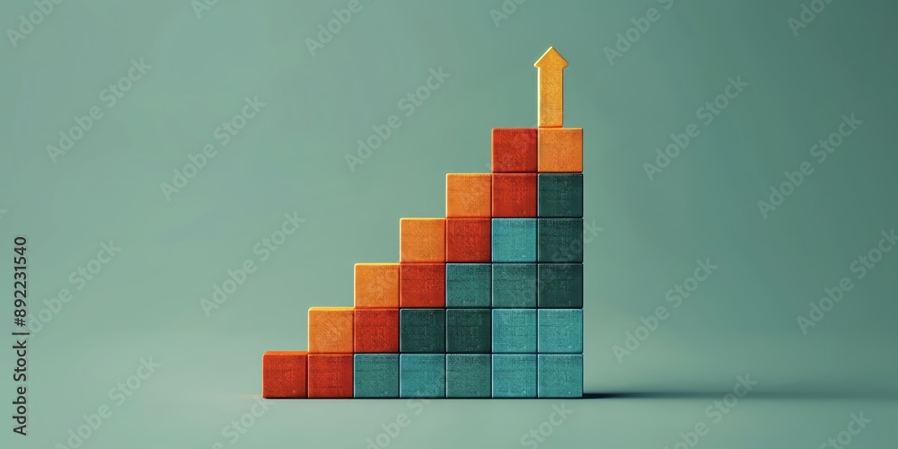 Fototapeta premium Abstract visualization of organization scaling up, growth, dynamic