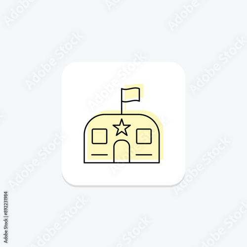 Armistice color shadow thinline icon , vector, pixel perfect, illustrator file