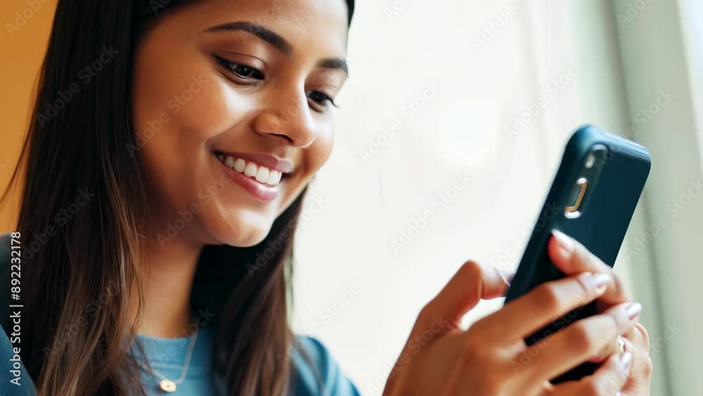 Happy Woman Shopping Online at Home with Smartphone and Credit Card Happy Woman Shopping Online at Home with Smartphone and Credit Card