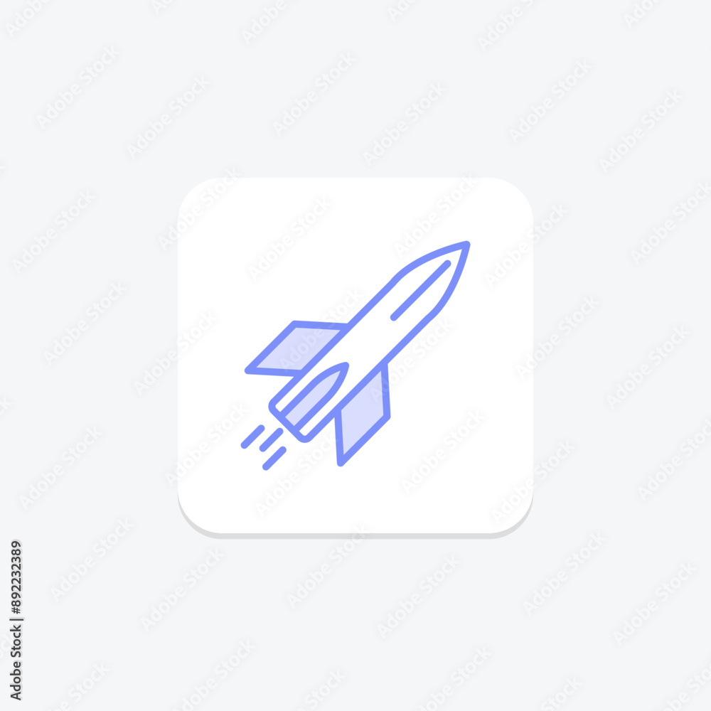 Missiles duotone line icon , vector, pixel perfect, illustrator file Missiles duotone line icon , vector, pixel perfect, illustrator file