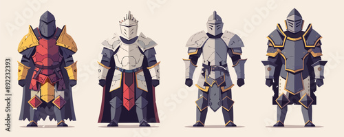 Knight's armor. Vector flat minimalistic isolated illustration